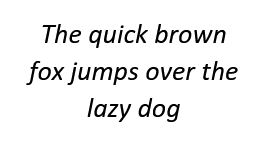 Text "The quick brown fox jumps over the lazy dog"