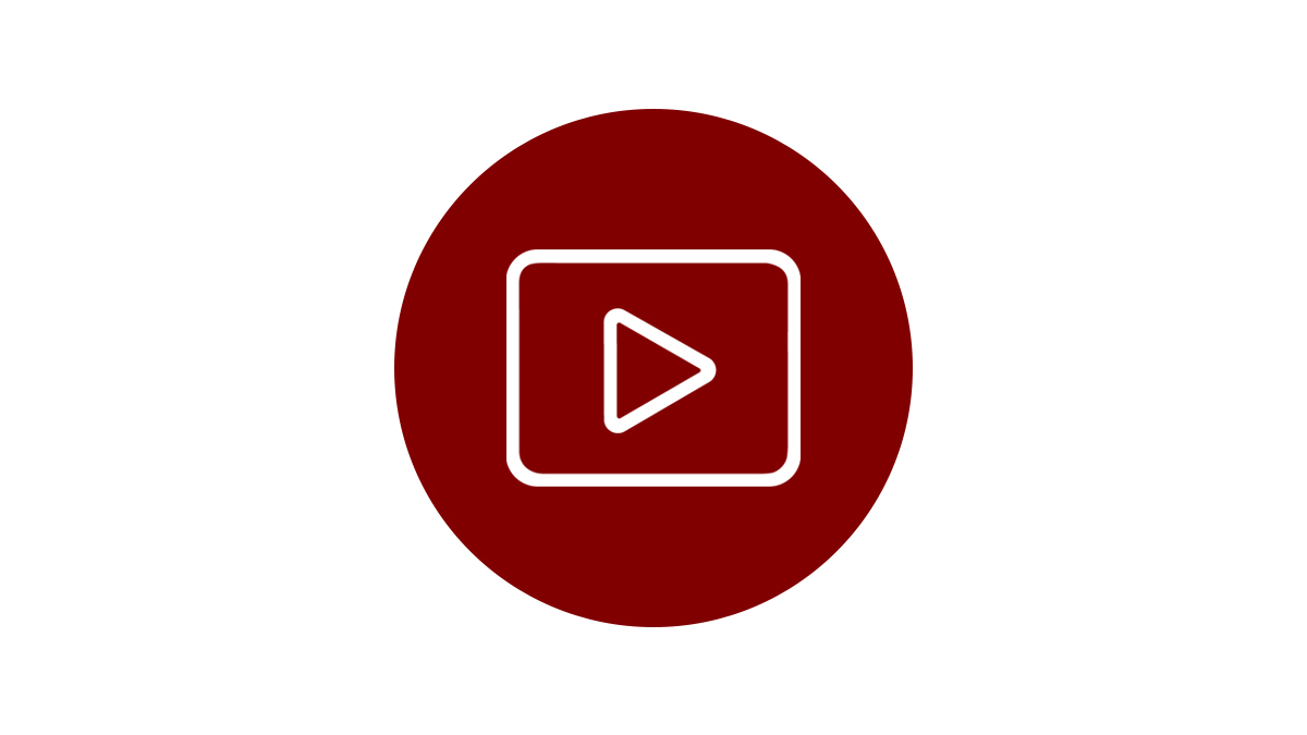 media play button icon on a red background