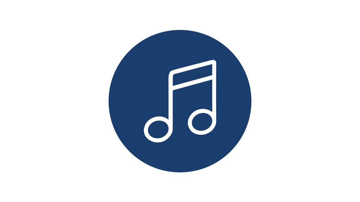 music note in a blue circle